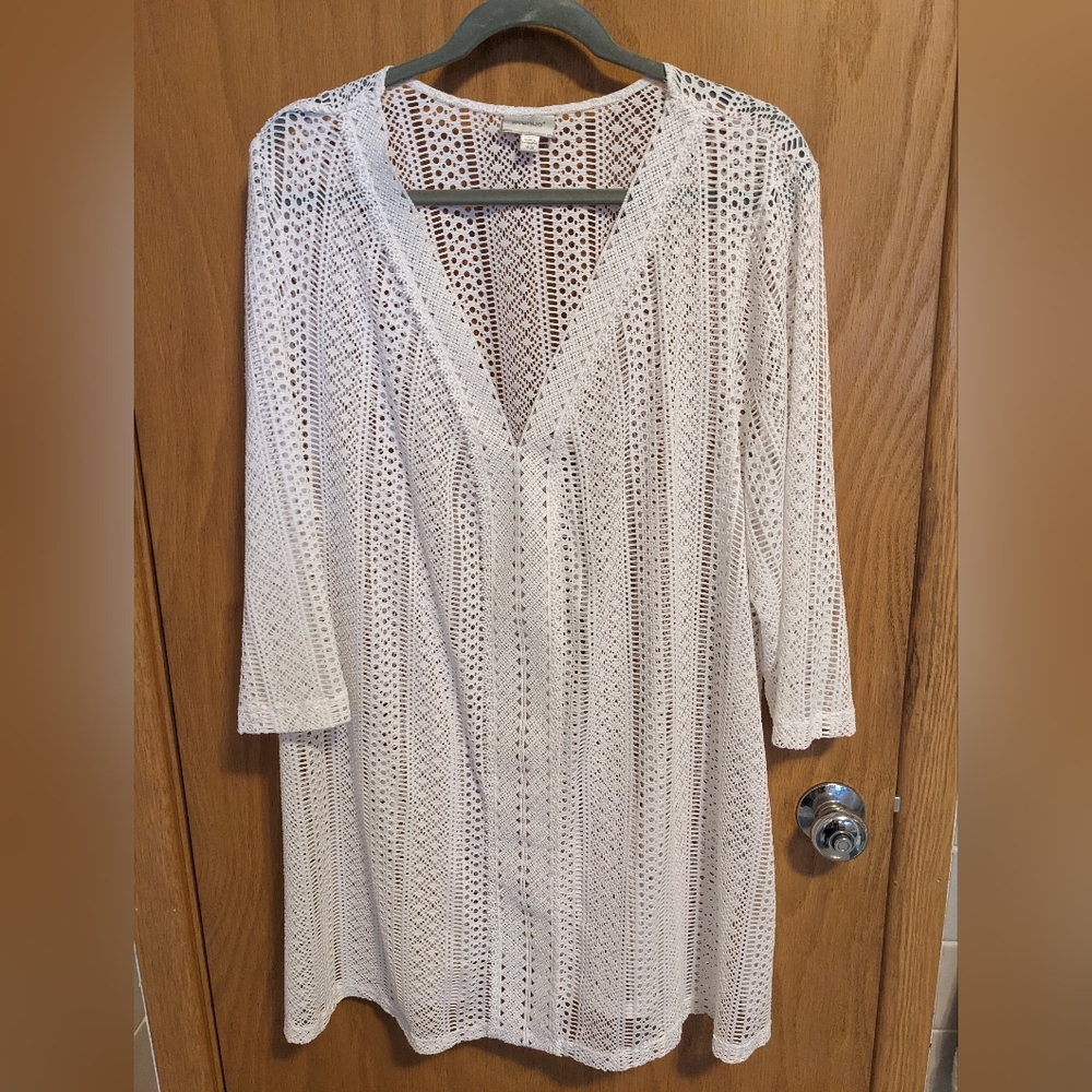White Lacy Beach Cover Up